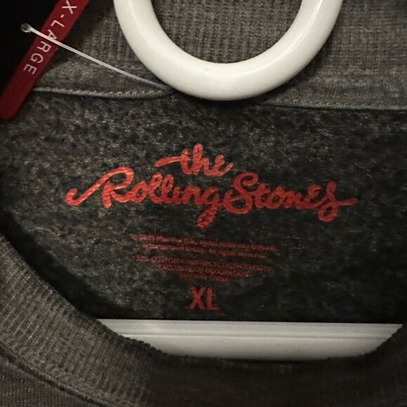 NWT Rolling Stones Sweatshirt Crew Neck Pullover Tongue Logo Grey Size XL - Picture 4 of 5